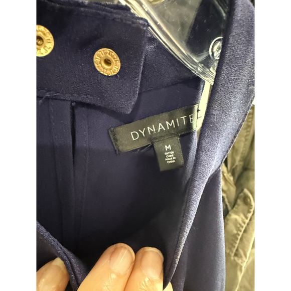 Dynamite Blue Pleated Halter Top Medium - Picture 2 of 4